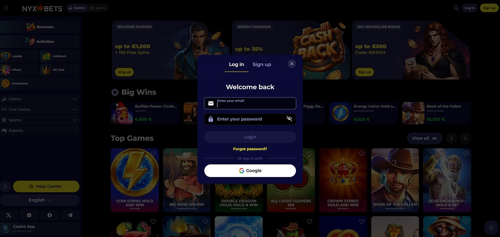 nyxbets Gameplay